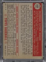 1952 Topps #327 Archie Wilson Boston Red Sox - Back