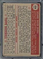 1952 Topps #334 Wilmer Mizell St. Louis Cardinals - Back