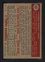 1952 Topps #335 Ted Lepcio Boston Red Sox - Back