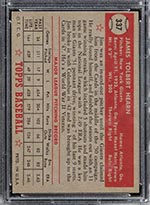 1952 Topps #337 Jim Hearn New York Giants - Back