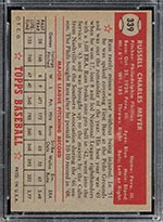 1952 Topps #339 Russ Meyer Philadelphia Phillies - Back