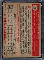 1952 Topps #33 Warren Spahn Boston Braves - Red Back