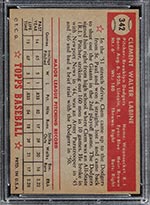 1952 Topps #342 Clem Labine Brooklyn Dodgers - Back