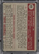 1952 Topps #344 Ewell Blackwell Cincinnati Reds - Back