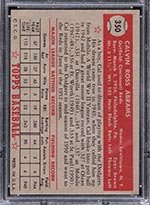 1952 Topps #350 Cal Abrams Cincinnati Reds - Back