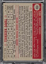 1952 Topps #352 Karl Drews Philadelphia Phillies - Back