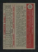 1952 Topps #353 Bob Del Greco Pittsburgh Pirates - Back