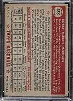 1952 Topps #355 Bobby Morgan Brooklyn Dodgers - Back