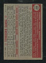 1952 Topps #357 Smoky Burgess Philadelphia Phillies - Back