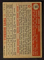 1952 Topps #35 Hank Sauer Chicago Cubs - Red Back