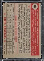 1952 Topps #362 Ken Heintzelman Philadelphia Phillies - Back