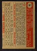 1952 Topps #36 Gil Hodges Brooklyn Dodgers - Red Back