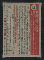 1952 Topps #373 Jim Turner New York Yankees - Back