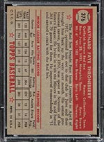 1952 Topps #376 Faye Throneberry Boston Red Sox - Back