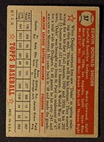 1952 Topps #37 Duke Snider Brooklyn Dodgers - Red Back