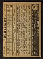 1952 Topps #37 Duke Snider Brooklyn Dodgers - Black Back