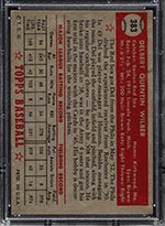1952 Topps #383 Del Wilber Boston Red Sox - Back