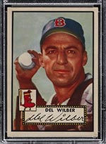 1952 Topps #383 Del Wilber Boston Red Sox - Front