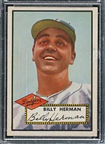 1952 Topps #394 Billy Herman Brooklyn Dodgers - Front