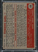 1952 Topps #397 Forrest Main Pittsburgh Pirates - Back