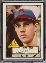 1952 Topps #398 Hal Rice St. Louis Cardinals - Front