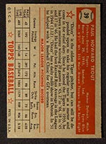 1952 Topps #39 Dizzy Trout Detroit Tigers - Red Back