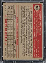1952 Topps #403 Bill Miller New York Yankees - Back