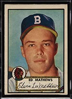 1952 Topps #407 Eddie Mathews Boston Braves - Front