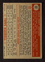 1952 Topps #42 Lou Kretlow Chicago White Sox - Red Back