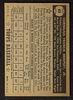 1952 Topps #44 Con Dempsey Philadelphia Phillies - Black Back