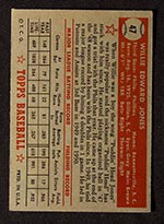 1952 Topps #47 Willie Jones Philadelphia Phillies - Red Back