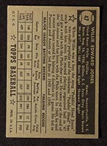 1952 Topps #47 Willie Jones Philadelphia Phillies - Black Back
