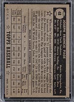 1952 Topps #48 Joe Page (Sain Bio) New York Yankees - Back
