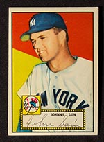1952 Topps #49 Johnny Sain (Page Bio) New York Yankees - Front