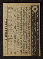 1952 Topps #51 Jim Russell Brooklyn Dodgers - Black Back