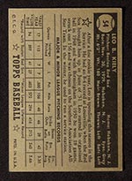 1952 Topps #54 Leo Kiely Boston Red Sox - Black Back
