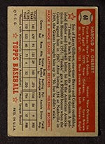 1952 Topps #61 Tookie Gilbert New York Giants - Red Back
