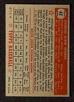 1952 Topps #62 Chuck Stobbs Chicago White Sox - Red Back
