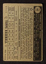 1952 Topps #62 Chuck Stobbs Chicago White Sox - Black Back