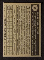 1952 Topps #64 Roy Sievers St. Louis Browns - Black Back