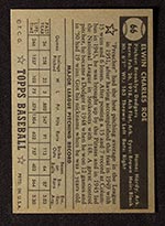 1952 Topps #66 Preacher Roe Brooklyn Dodgers - Black Back