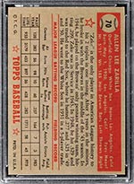 1952 Topps #70 Al Zarilla Chicago White Sox - Red Back
