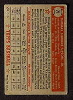 1952 Topps #71 Tom Upton Washington Senators - Red Back