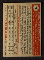 1952 Topps #74 Andy Hansen Philadelphia Phillies - Red Back