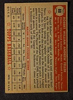 1952 Topps #88 Bob Feller Cleveland Indians - Back
