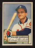 1952 Topps #96 Willard Marshall Boston Braves - Front