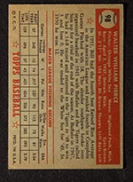 1952 Topps #98 Bill Pierce Chicago White Sox - Back