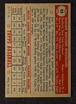 1952 Topps #99 Gene Woodling New York Yankees - Back