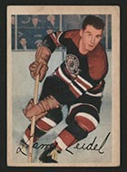 1953-1954 Parkhurst #73 Larry Zeidel Chicago Black Hawks - Front