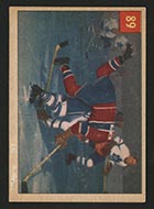 1954-1955 Parkhurst #89 Busher Curry goes up-and-over - Front